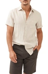 Rodd & Gunn Ellerslie Short Sleeve Linen Button-up Shirt In Sand