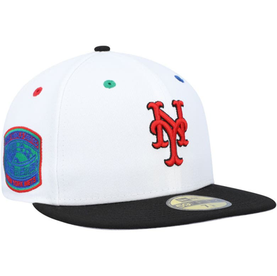 New Era Men's  White, Black New York Mets 1969 World Series Primary Eye 59fifty Fitted Hat In White,black