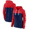 Fanatics Women's  Red, Navy St. Louis Cardinals Take The Field Colorblocked Hoodie Full-zip Jacket In Red