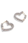 BAUBLEBAR VELMA PAVÉ HEART HUGGIE EARRINGS