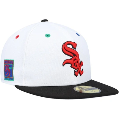 New Era Men's  White, Black Chicago White Sox 95th Anniversary Primary Eye 59fifty Fitted Hat In White,black