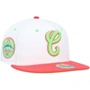 New Era Men's  White, Coral Chicago White Sox Cooperstown Collection Comiskey Park 75th Anniversary S In White