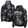 The Wild Collective Black Los Angeles Chargers Camo Pullover Hoodie In Black
