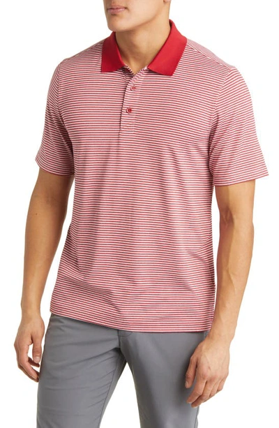 Cutter & Buck Forge Drytec Stripe Performance Polo In Red