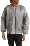 Alpha Industries Ma-1 Reversible Boxy-fit Shell Bomber Jacket In Vintage Gray