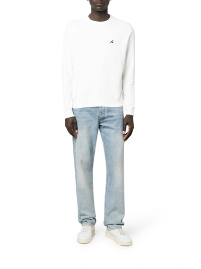 Autry Embroidered-logo Long-sleeve T-shirt In White