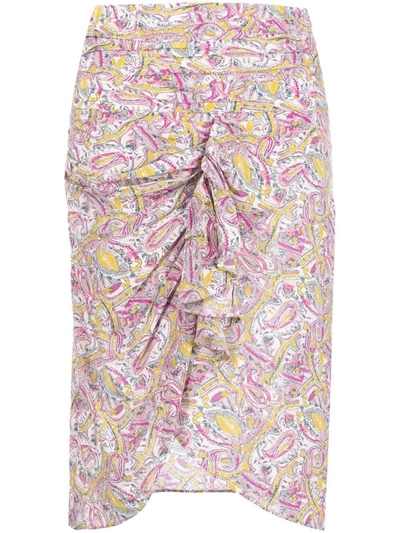 Iro Wrap Silk Blend Midi Skirt In Beige