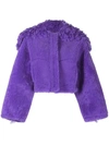 Jacquemus La Veste Pilone Shearling Jacket In Purple
