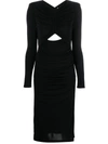 ROLAND MOURET ROLAND MOURET DRAPED CUT-OUT MIDI TUBE DRESS