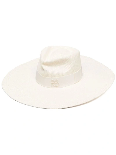 Ruslan Baginskiy Fedora Straw Hat In White