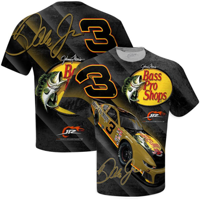 Jr Motorsports Official Team Apparel Black Dale Earnhardt Jr. Bass Pro Shops Total Print T-shirt