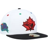 NEW ERA NEW ERA WHITE/BLACK TORONTO BLUE JAYS 25TH ANNIVERSARY PRIMARY EYE 59FIFTY FITTED HAT