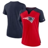 NIKE NIKE RED/NAVY NEW ENGLAND PATRIOTS IMPACT EXCEED PERFORMANCE NOTCH NECK T-SHIRT