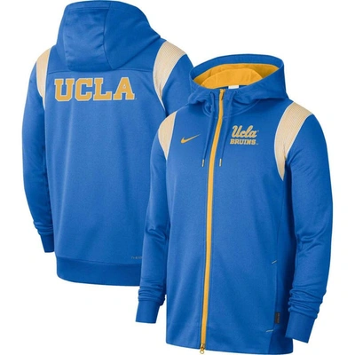 Nike Blue Ucla Bruins Sideline Lockup Performance Full-zip Hoodie Jacket