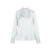 Jil Sander Asymmetric-collar Silk Blouse In Blue