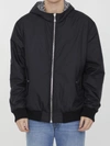 Balmain Reversible Nylon Bomber Jacket In Black/white
