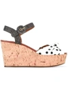 Dolce & Gabbana Polka Dot Wedge Sandals In White