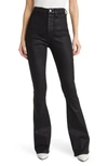 7 For All Mankind Coated Slim Bootcut Jeans In Black
