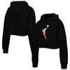 The Wild Collective Black Wnba Logowoman Cropped Pullover Hoodie In Black