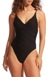 SEAFOLLY MARRAKESH V-NECK ONE-PIECE SWIMSUIT