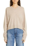 Loulou Studio V-neck Cashmere Sweater In Beige Melange