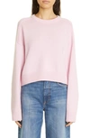 Loulou Studio Bruzzi Oversized Cropped Wool And Cashmere-blend Sweater In Pink