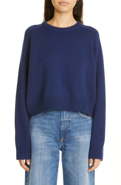 Loulou Studio Bruzzi Oversize Wool & Cashmere Sweater In Navy