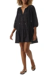 Melissa Odabash Ashley Broderie Anglaise Kaftan Dress In Black Fan
