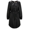 Hugo Boss Faux-leather Belted Dress In Black