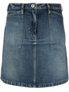 Kenzo Stone Wash Denim Miniskirt In Blue