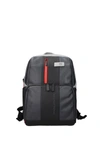 PIQUADRO BACKPACK AND BUMBAGS LEATHER GRAY BLACK
