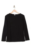 Go Couture Boatneck Spring Pullover In Black Print 1