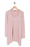 Go Couture Asymmetrical Swing Sweater In Gossamer Pink