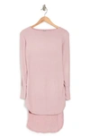 Go Couture Boatneck High/low Hem Tunic Top In Gossamer Pink