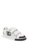 Dolce & Gabbana Logo-patch Low-top Sneakers In White/ Black
