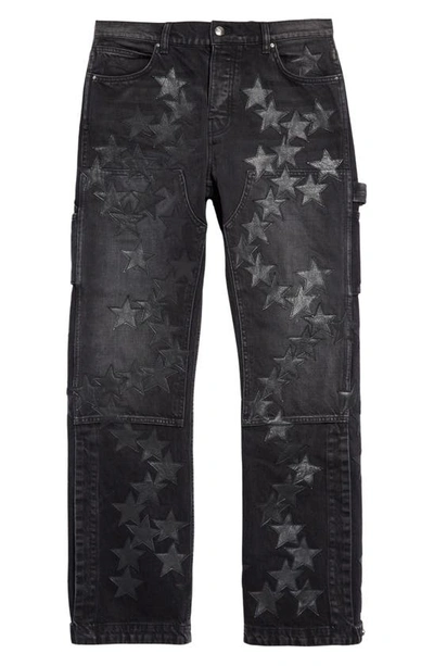Amiri Chemist Carpenter Star-patch Jeans In Black