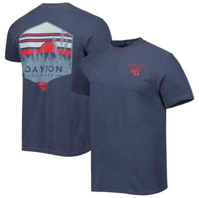 Image One Navy Dayton Flyers Landscape Shield T-shirt