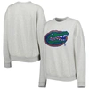 GAMEDAY COUTURE GAMEDAY COUTURE HEATHER GRAY FLORIDA GATORS CHENILLE PATCH FLEECE PULLOVER SWEATSHIRT