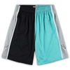Mitchell & Ness Men's  Teal, Black San Antonio Spurs Hardwood Classics 1998 Split Swingman Shorts In Black