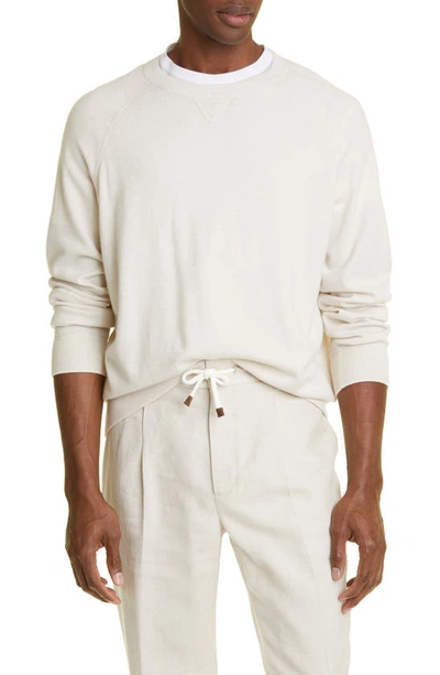 Brunello Cucinelli Crewneck Long Sleeves In White