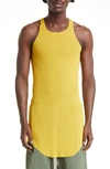 Rick Owens Rib Long Tank In Lemon