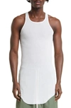 Rick Owens Rib Long Tank In Milk