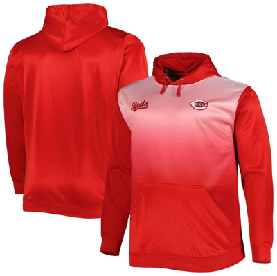 Profile Red Cincinnati Reds Fade Sublimated Fleece Pullover Hoodie