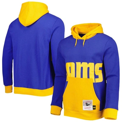 Mitchell & Ness Men's  Royal Los Angeles Rams Big Face 5.0 Pullover Hoodie