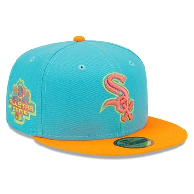 New Era Men's  Blue, Orange Chicago White Sox Vice Highlighter 59fifty Fitted Hat In Blue,orange