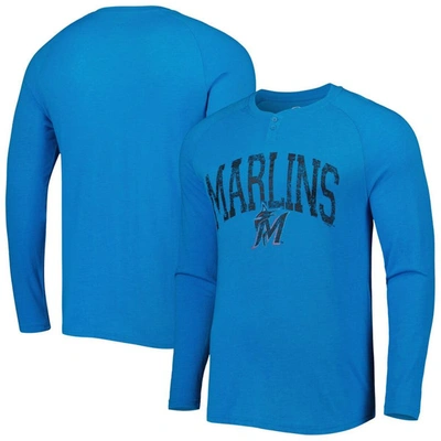 Concepts Sport Blue Miami Marlins Inertia Raglan Long Sleeve Henley T-shirt