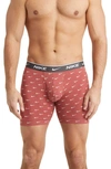 Nike Dri-fit Essential 3-pack Stretch Cotton Boxer Briefs In Burgundy Crush