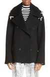 MONSE ROPE DETAIL DOUBLE FACE WOOL PEACOAT