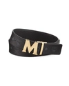 Mcm Claus M Reversible Belt In Black Logo Visetos In Black