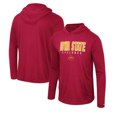 COLOSSEUM COLOSSEUM CARDINAL IOWA STATE CYCLONES TEAM COLOR RIVAL HOODIE LONG SLEEVE T-SHIRT